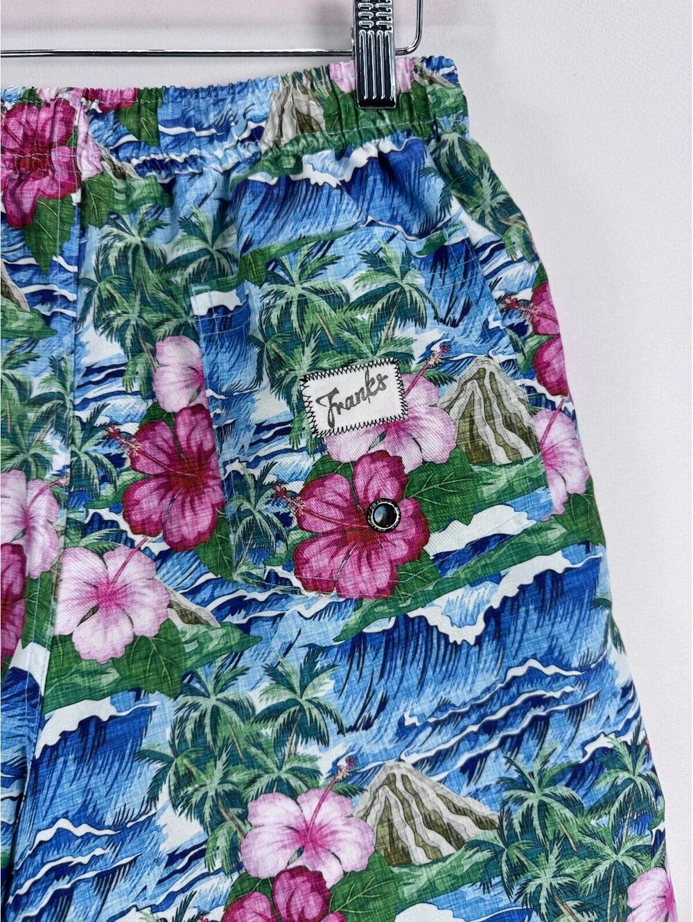 Boys Swim Trunks Tropical Coastal Hawaiian Volcano L Franks Liner Removed